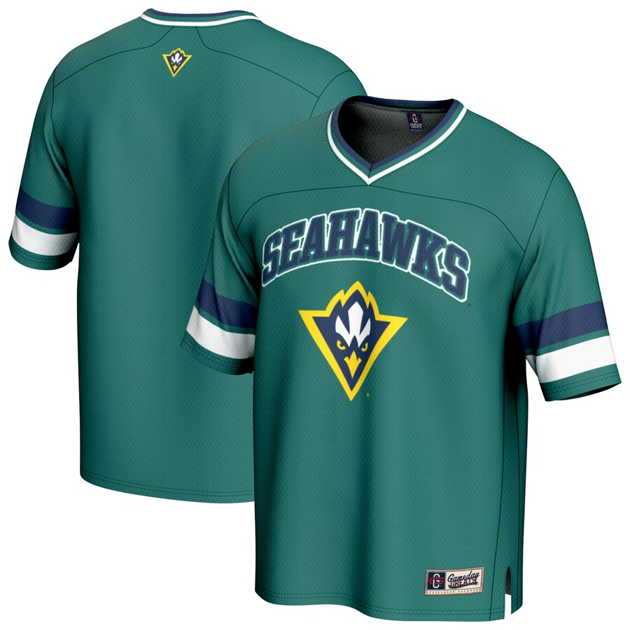 Men's GameDay Greats Teal UNC Wilmington Seahawks Football Jersey - ujerseystore