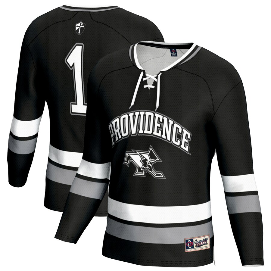 Unisex GameDay Greats #1 Black Providence Friars Lightweight Women's Hockey Jersey - ujerseystore