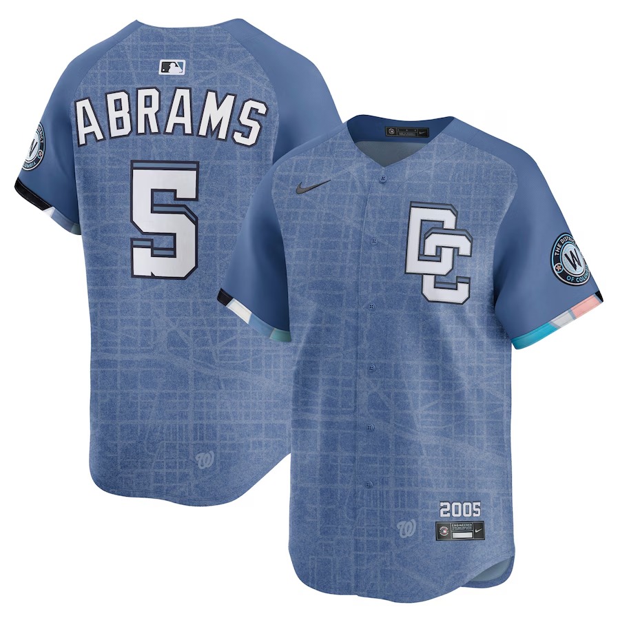 Men's Washington Nationals CJ Abrams Nike Blue 2025 City Connect Limited Jersey - ujerseystore