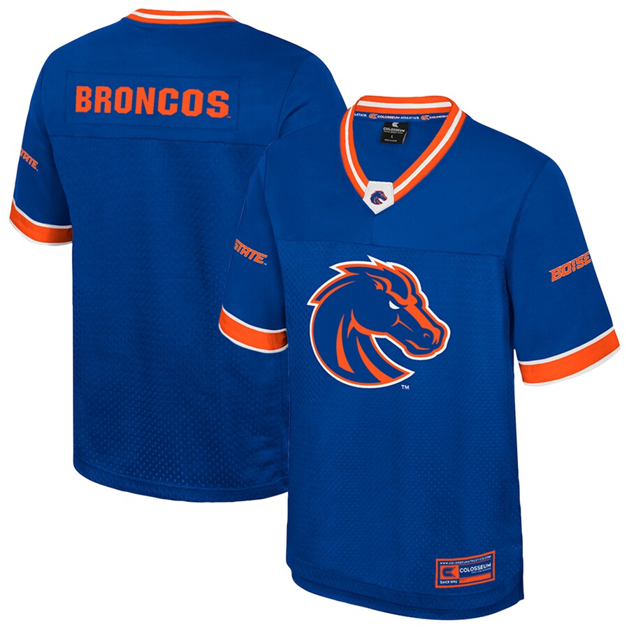 Men's Colosseum  Royal Boise State Broncos Nothing But The Hits Football Jersey - ujerseystore