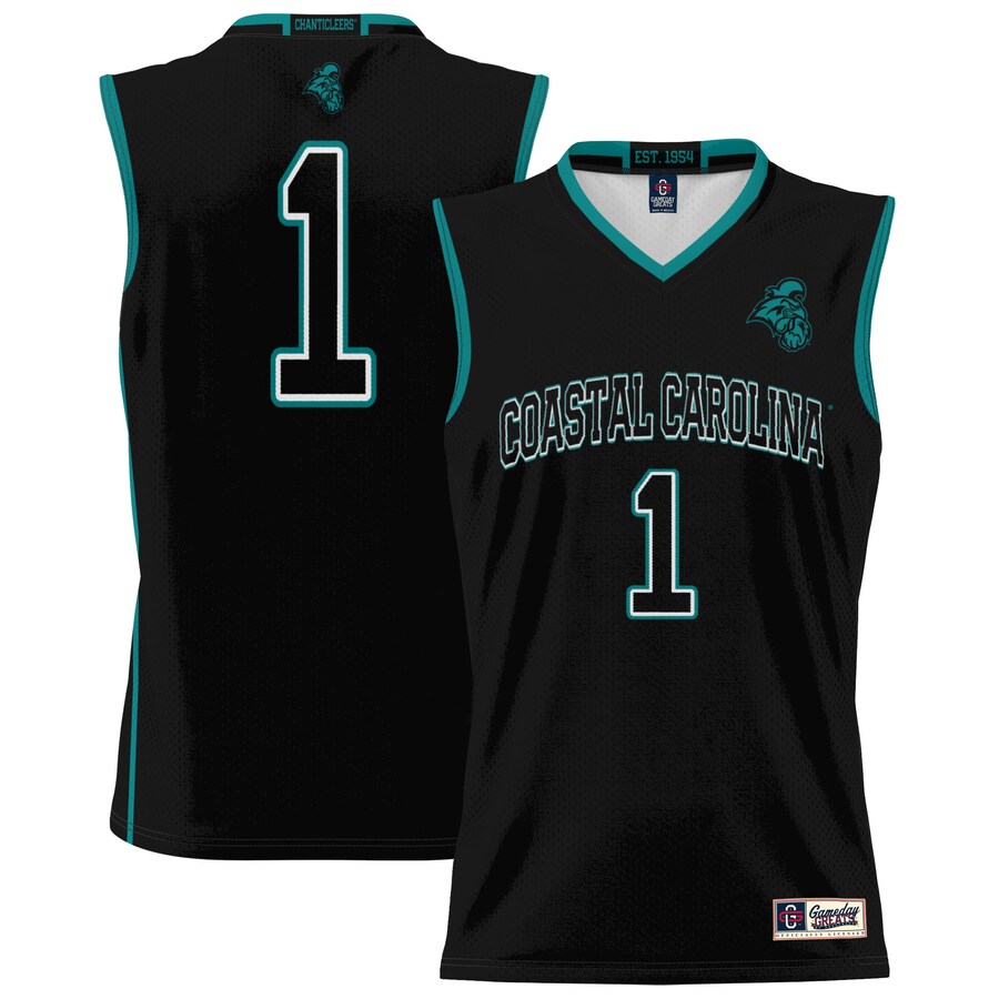 Youth GameDay Greats #1 Black Coastal Carolina Chanticleers Lightweight Basketball Jersey - ujerseystore