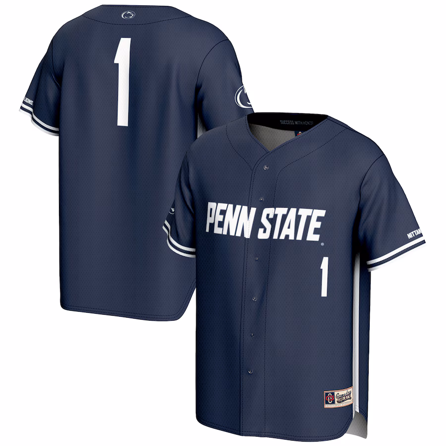 Men's GameDay Greats #1 Navy Penn State Nittany Lions Lightweight Baseball Fashion Jersey - ujerseystore
