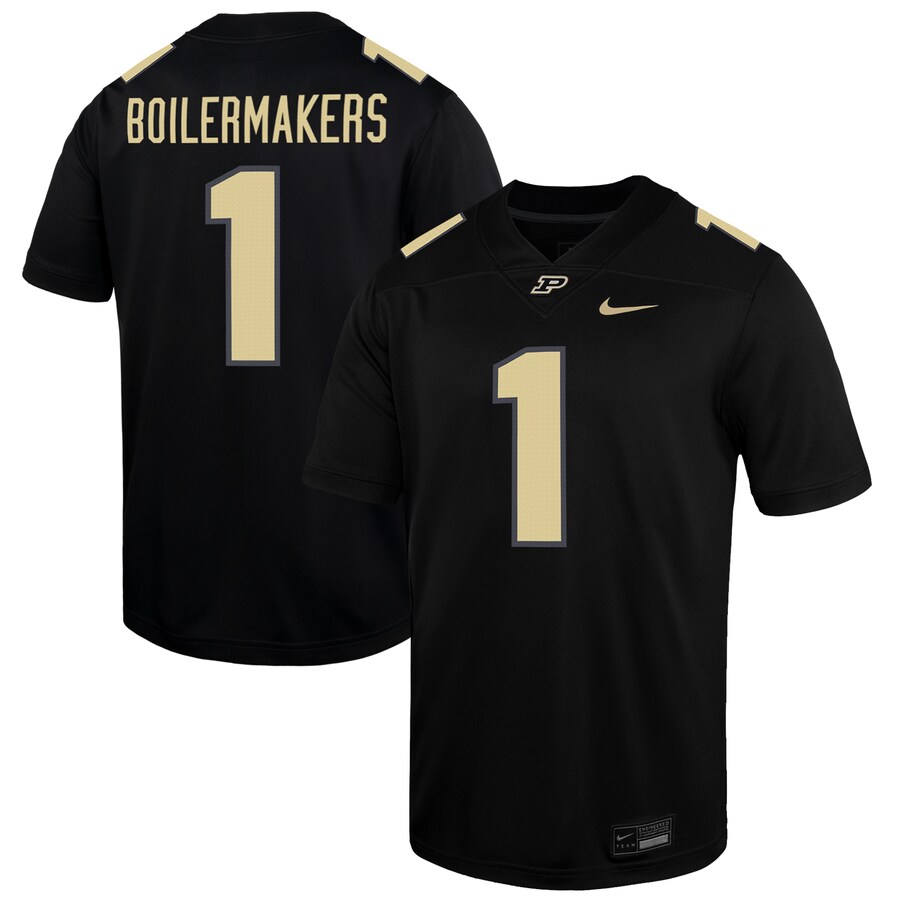 Men's Nike #1 Black Purdue Boilermakers Alternate Game Jersey - ujerseystore