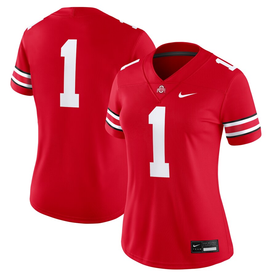 Women's Nike #1 Scarlet Ohio State Buckeyes Game Jersey - ujerseystore