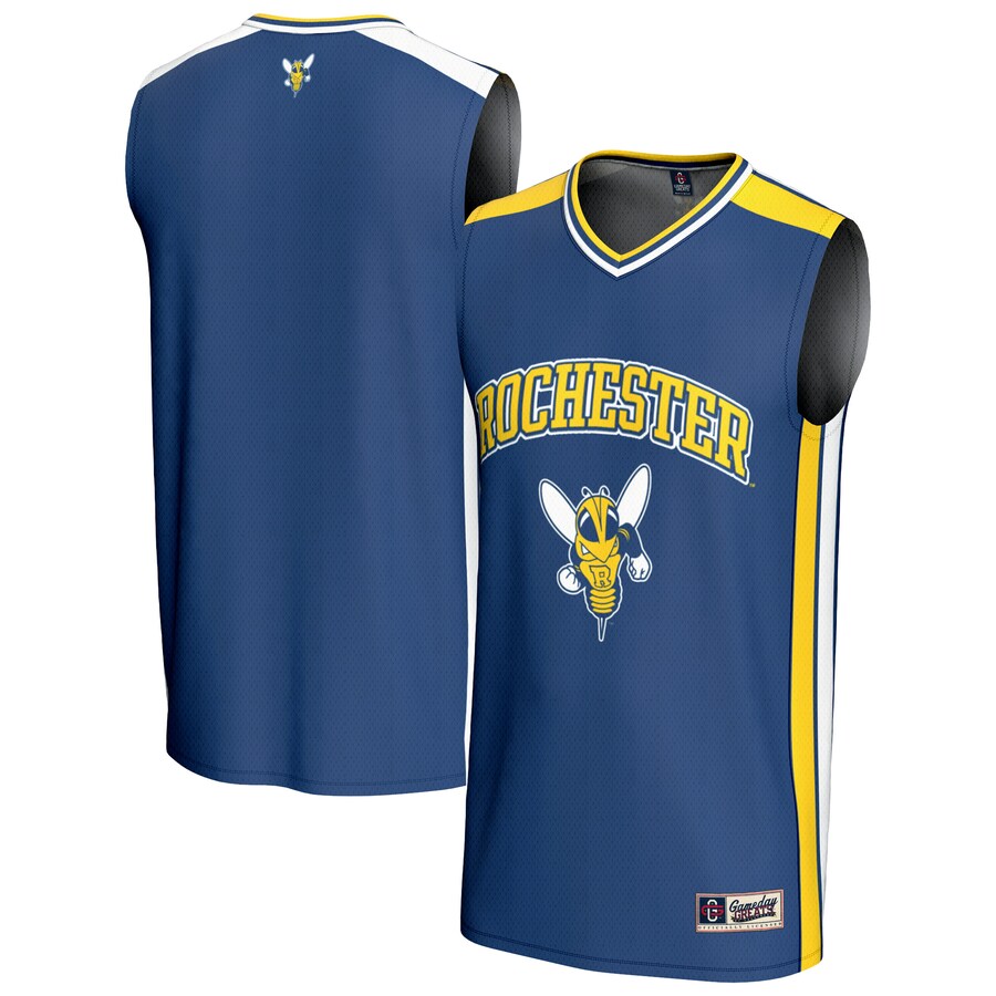 Youth GameDay Greats Blue Rochester Yellow Jackets Basketball Jersey - ujerseystore