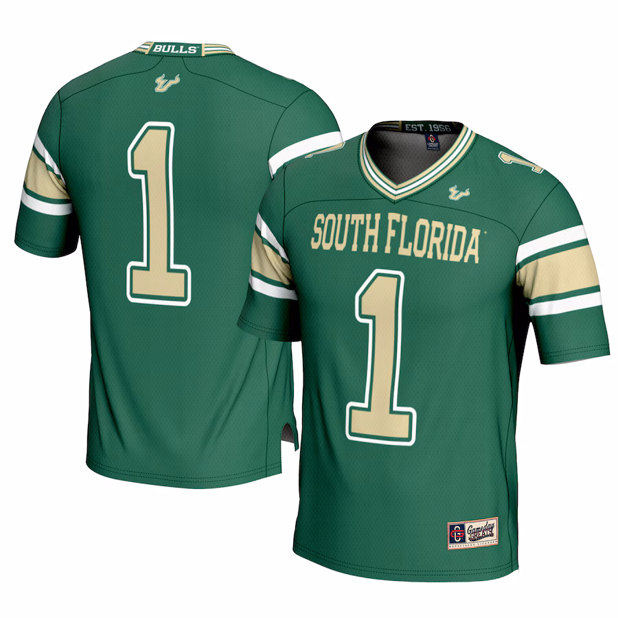 Men's GameDay Greats #1 Green South Florida Bulls Football Jersey - ujerseystore