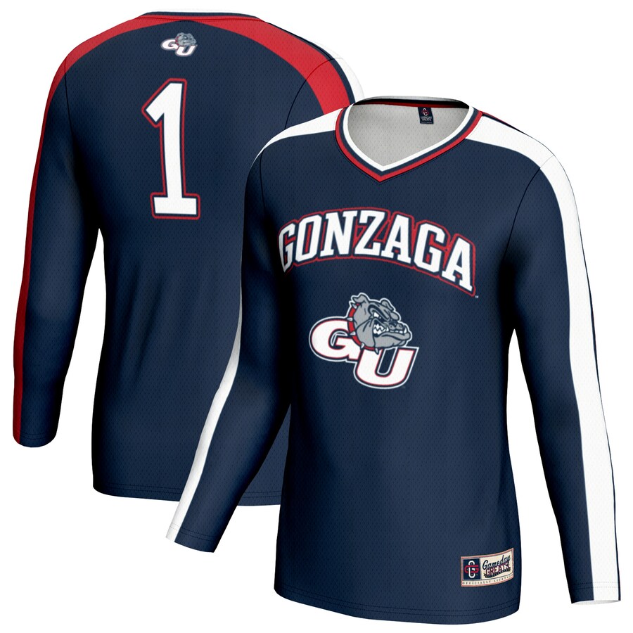 Youth GameDay Greats Navy Gonzaga Bulldogs #1 Lightweight Volleyball Fashion Jersey - ujerseystore