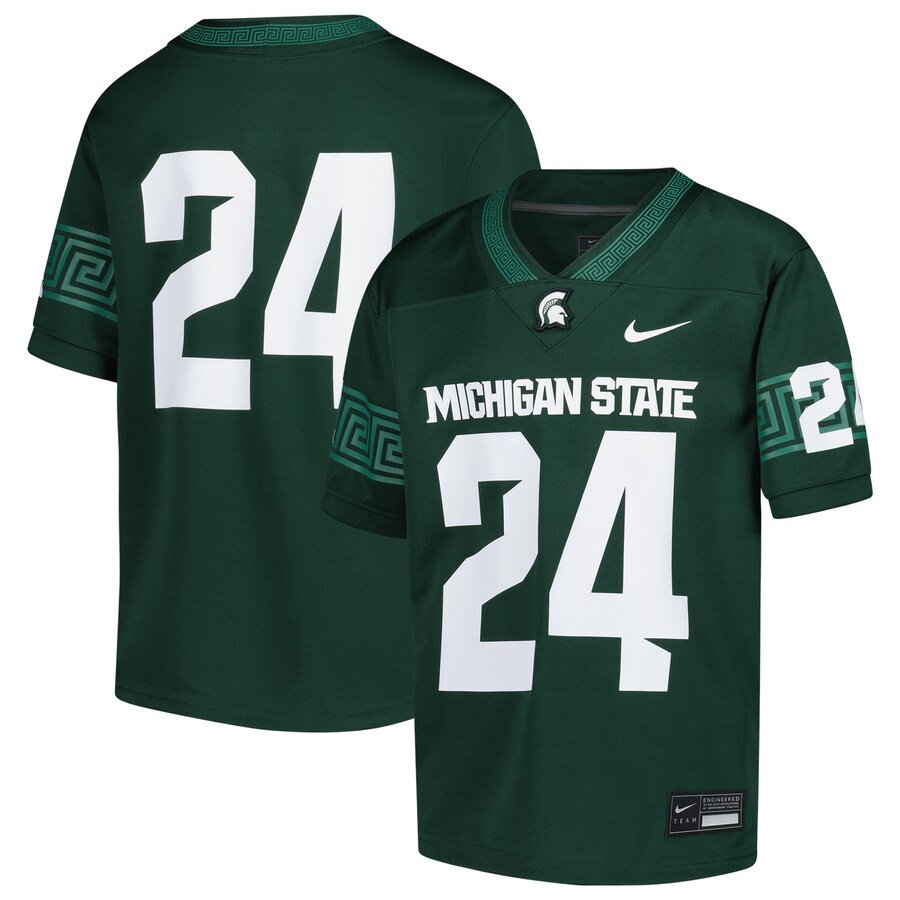 Youth Nike #24 Green Michigan State Spartans Untouchable Replica Game Jersey - ujerseystore