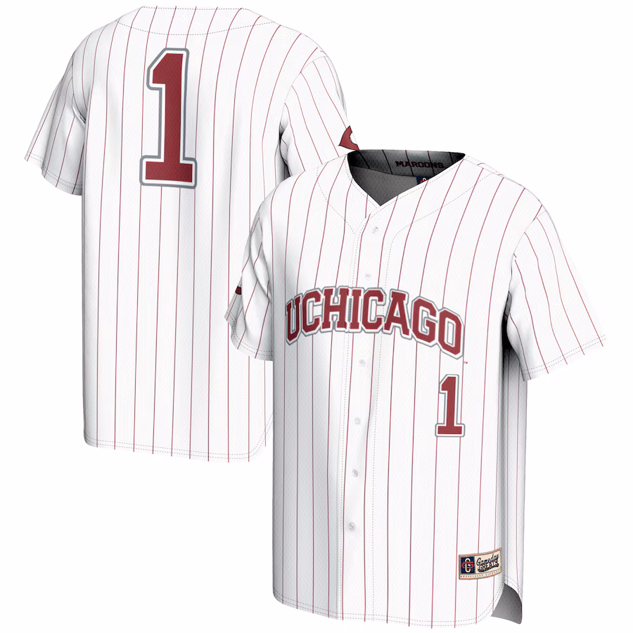 Men's GameDay Greats #1 White UChicago Maroons Lightweight Baseball Fashion Jersey - ujerseystore