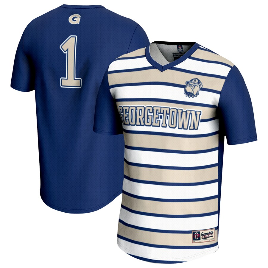 Youth GameDay Greats #1 Navy Georgetown Hoyas Lightweight Soccer Fashion Jersey - ujerseystore