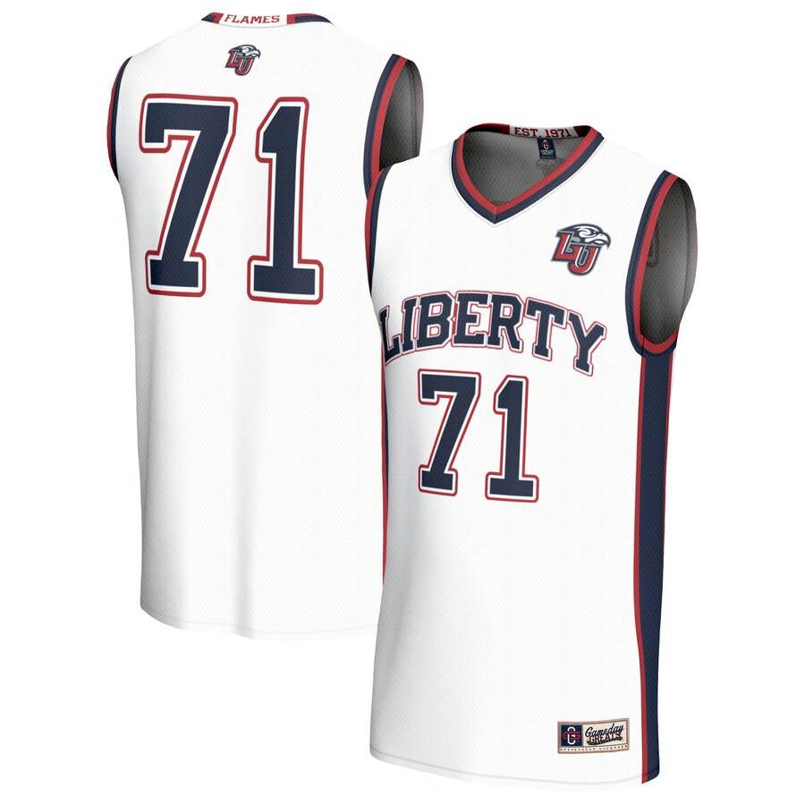 Youth GameDay Greats #71 White Liberty Flames Lightweight Basketball Fashion Jersey - ujerseystore