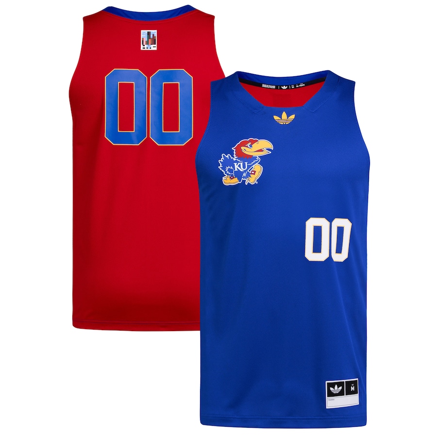 Men's adidas #00 Royal/Red Kansas Jayhawks Black History Month Basketball Jersey - ujerseystore