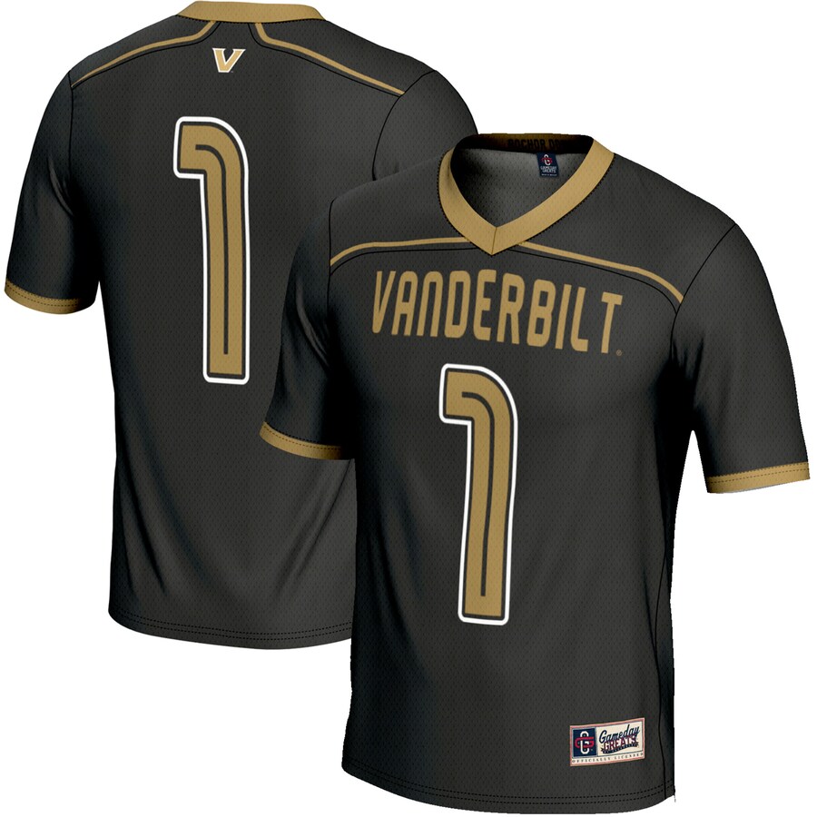 Youth GameDay Greats #1 Black Vanderbilt Commodores Lightweight Men's Lacrosse Jersey - ujerseystore