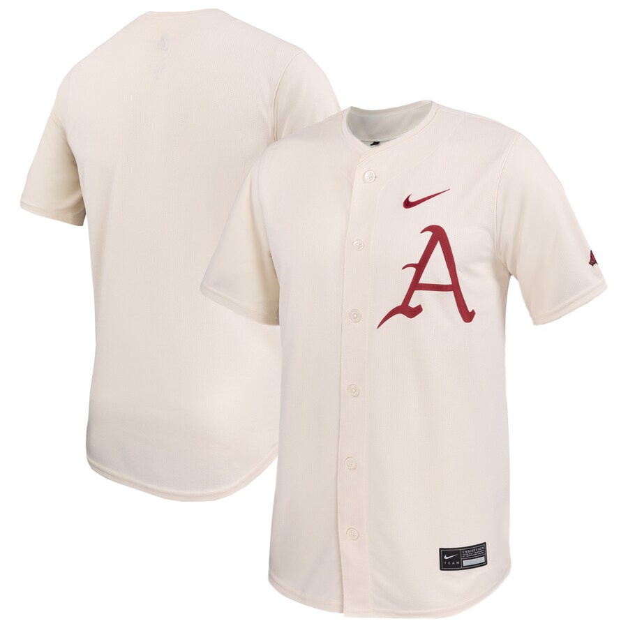 Men's Nike Natural Arkansas Razorbacks Limited Baseball Jersey - ujerseystore