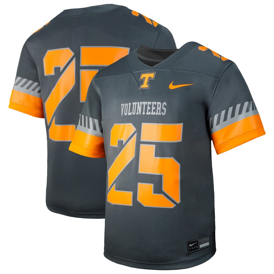 Youth Nike #25 Anthracite Tennessee Volunteers Alternate Untouchable Replica Game Jersey - ujerseystore