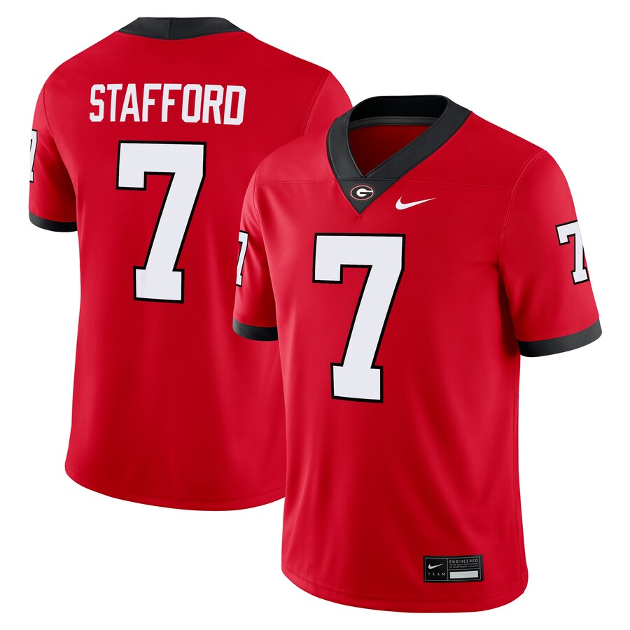 Men's Nike Matthew Stafford Red Georgia Bulldogs Player Game Jersey - ujerseystore