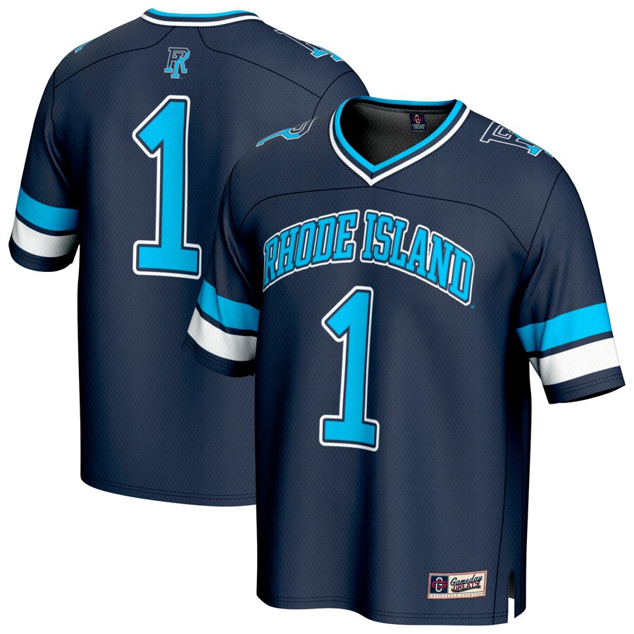 Youth GameDay Greats #1 Navy Rhode Island Rams Football Fashion Jersey - ujerseystore