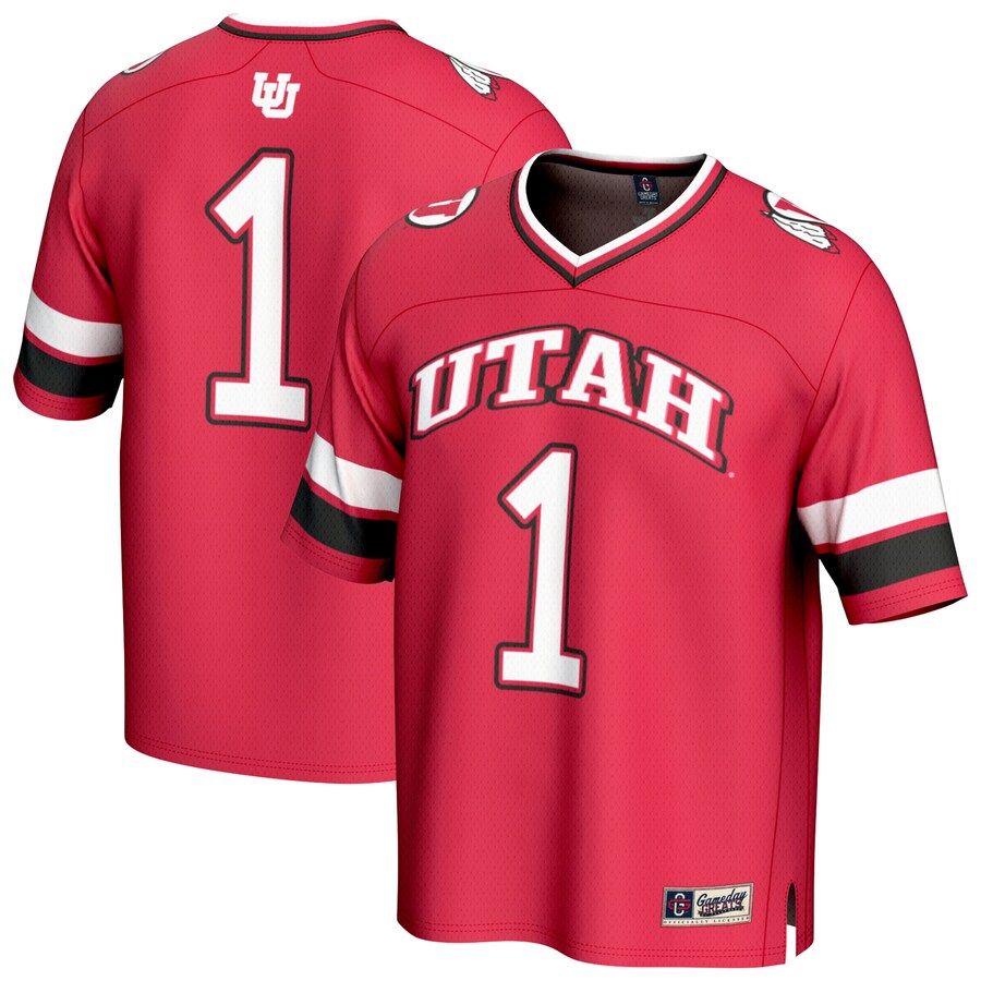 GameDay Greats #1 Red Utah Utes Lightweight Collegiate Football Fashion Jersey - ujerseystore