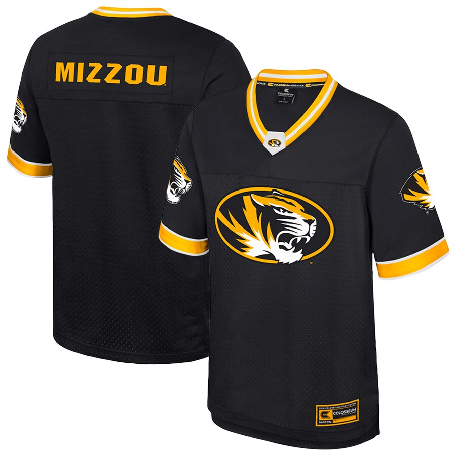 Men's Colosseum  Black Missouri Tigers Nothing But The Hits Football Jersey - ujerseystore
