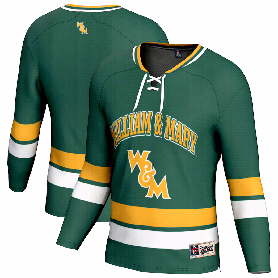 Men's GameDay Greats Green William & Mary Tribe Hockey Jersey - ujerseystore