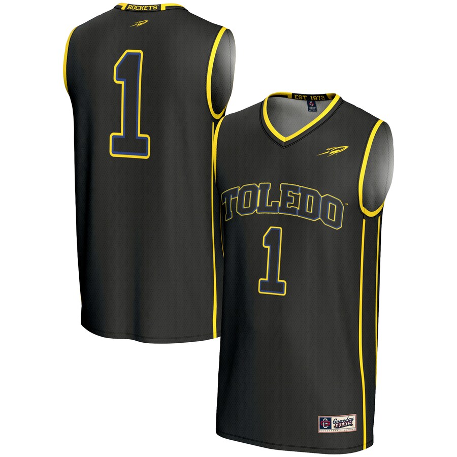 Youth GameDay Greats #1 Black Toledo Rockets Lightweight Basketball Jersey - ujerseystore