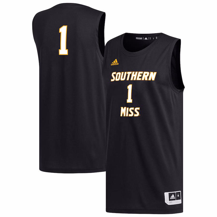 Men's adidas #1 Black Southern Miss Golden Eagles Replica Basketball Jersey - ujerseystore