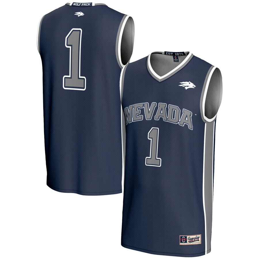 Youth GameDay Greats #1 Navy Nevada Wolf Pack Lightweight Basketball Jersey - ujerseystore