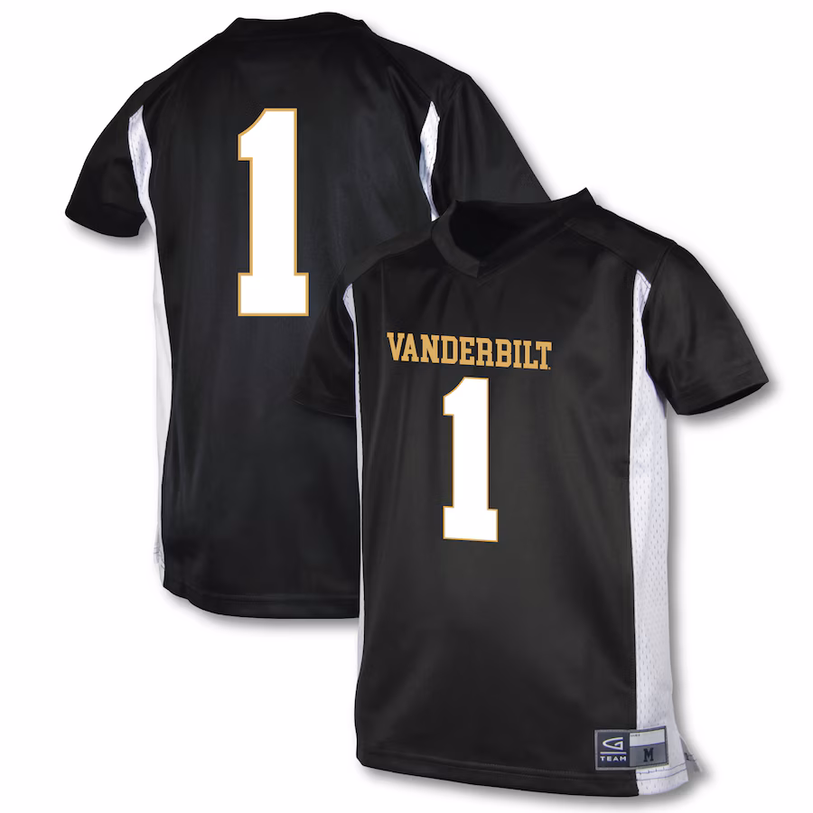 Youth Garb #1 Black Vanderbilt Commodores Football Jersey - ujerseystore