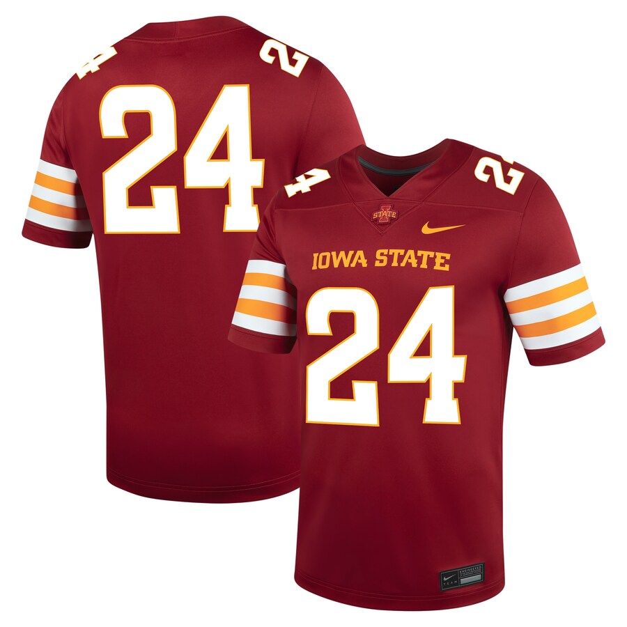 Men's Nike #24 Cardinal Iowa State Cyclones Untouchable Football Jersey - ujerseystore
