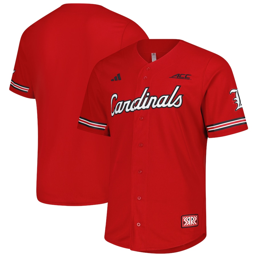 Men's adidas  Red Louisville Cardinals Reversible Retro Full-Button Baseball Jersey - ujerseystore