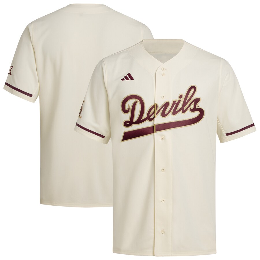 Men's adidas  Cream Arizona State Sun Devils Replica Baseball Jersey - ujerseystore