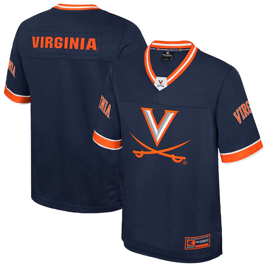 Men's Colosseum  Navy Virginia Cavaliers Nothing But The Hits Football Jersey - ujerseystore