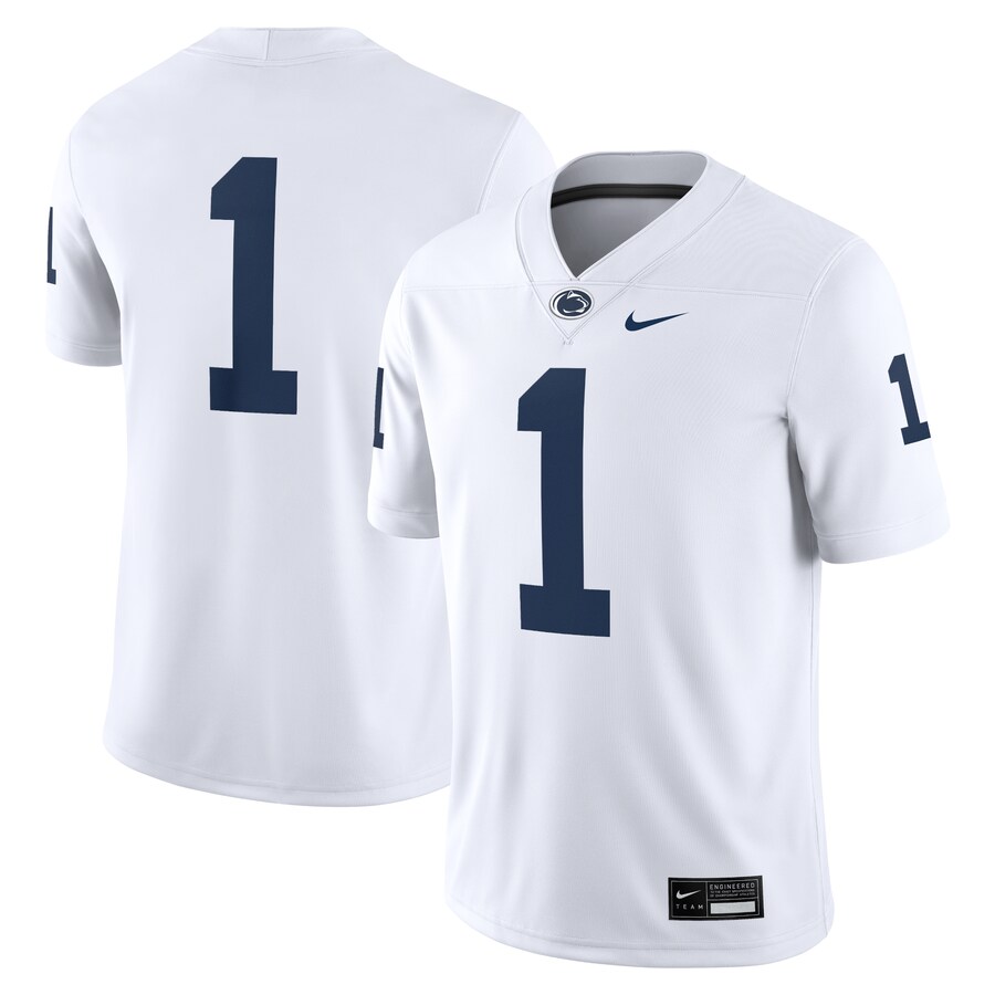Men's Nike #1 White Penn State Nittany Lions Game Jersey - ujerseystore