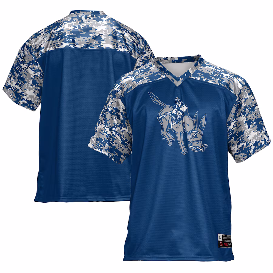 Men's GameDay Greats Blue Colorado School of Mines Orediggers Football Jersey - ujerseystore