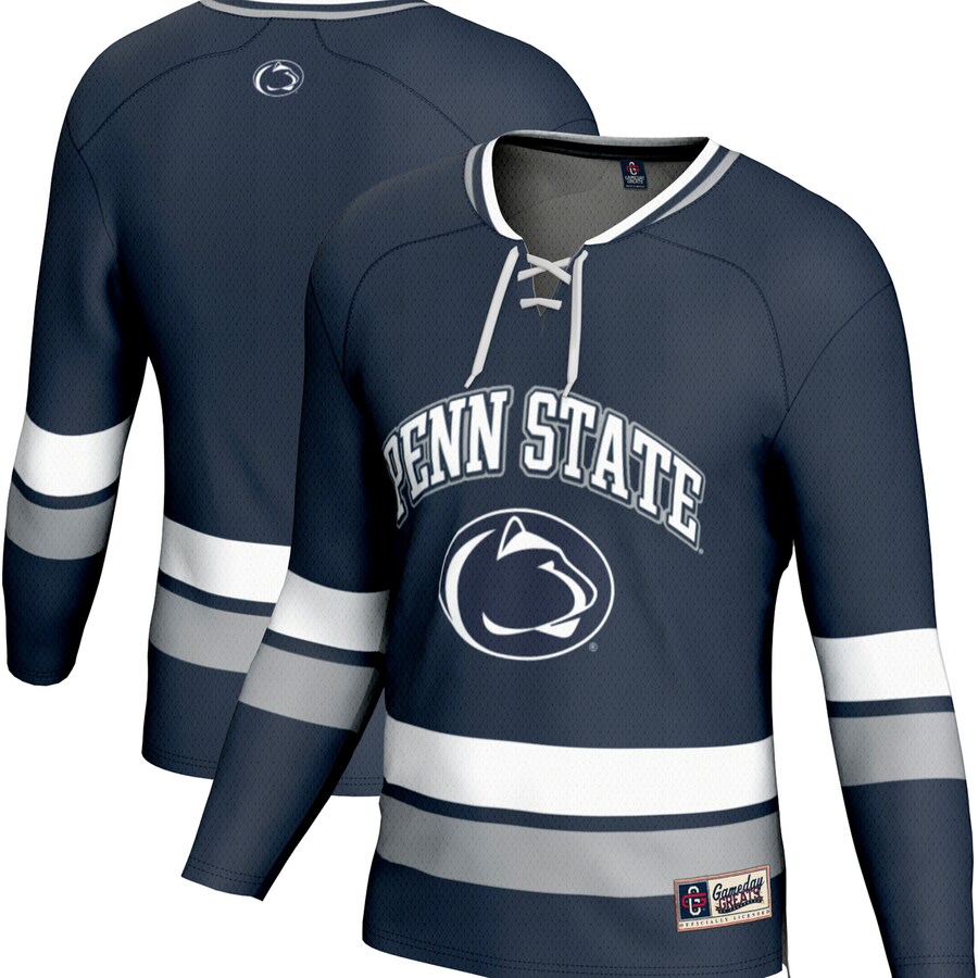 Men's GameDay Greats Navy Penn State Nittany Lions Spirit Hockey Jersey - ujerseystore