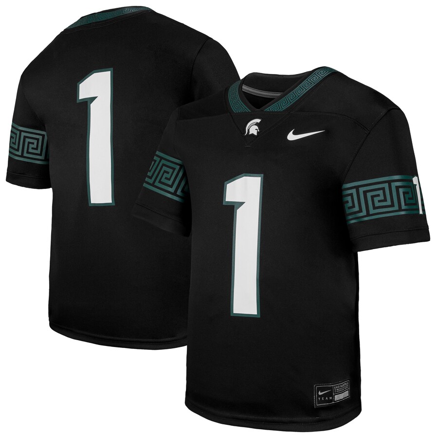 Youth Nike #1 Black Michigan State Spartans  Untouchable Replica Game Jersey - ujerseystore