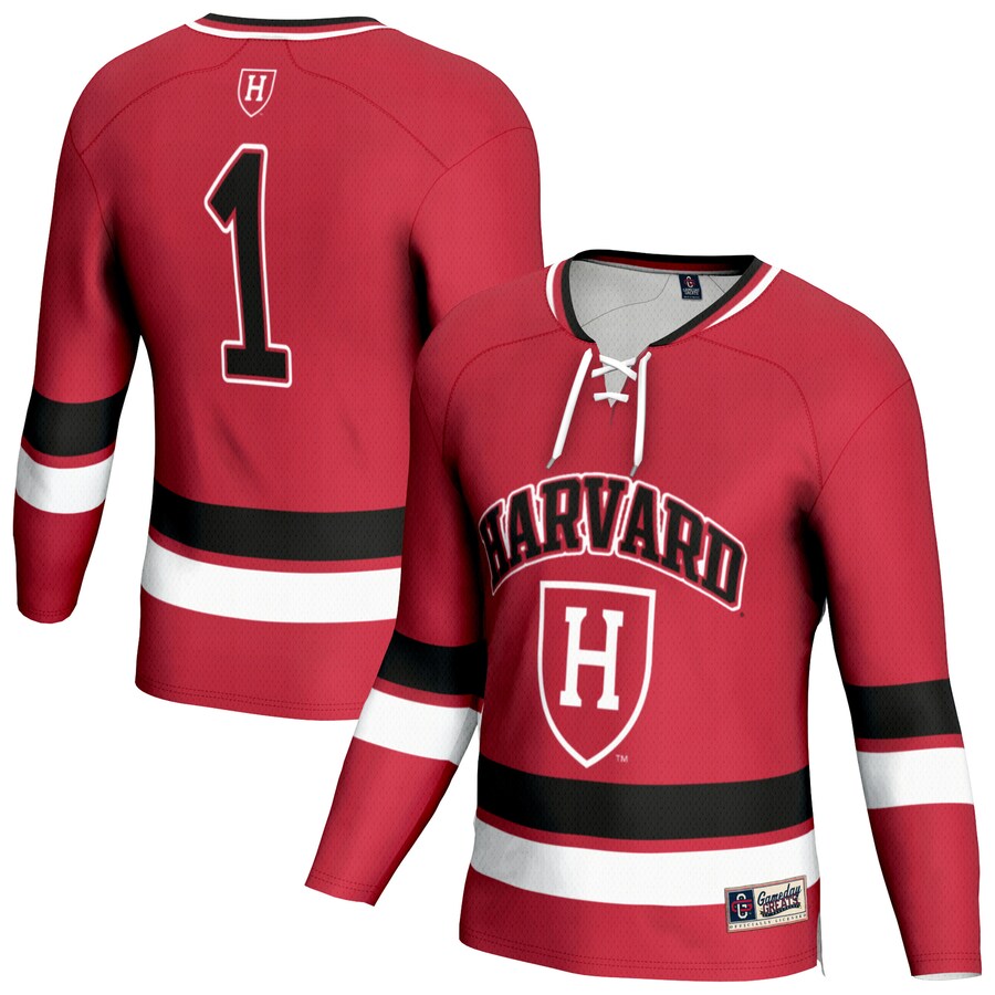 Youth GameDay Greats  Crimson Harvard Crimson Lightweight Men's Hockey Team Fashion Jersey - ujerseystore