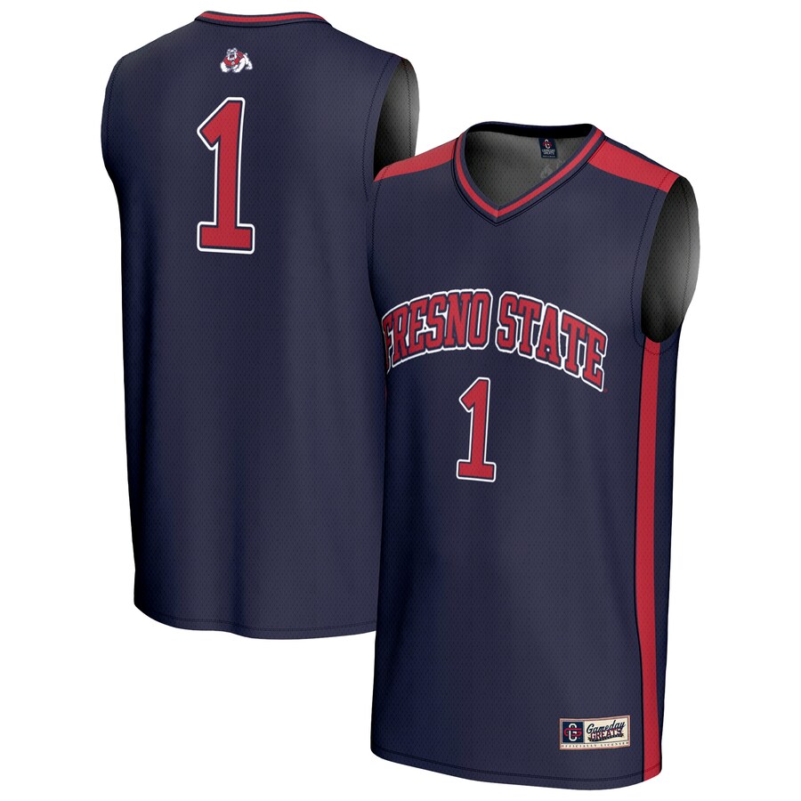 Youth GameDay Greats #1 Navy Fresno State Bulldogs Lightweight Basketball Fashion Jersey - ujerseystore