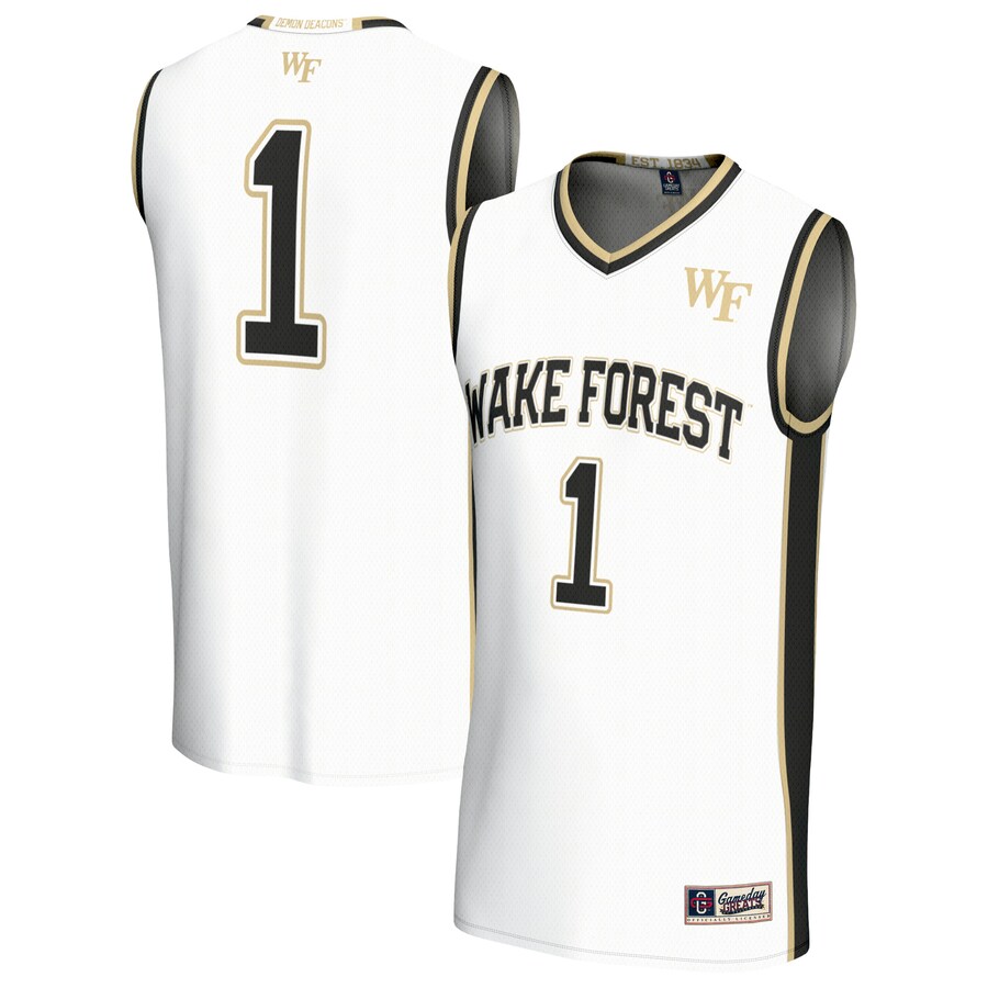 Youth GameDay Greats #1 White Wake Forest Demon Deacons Lightweight Basketball Fashion Jersey - ujerseystore