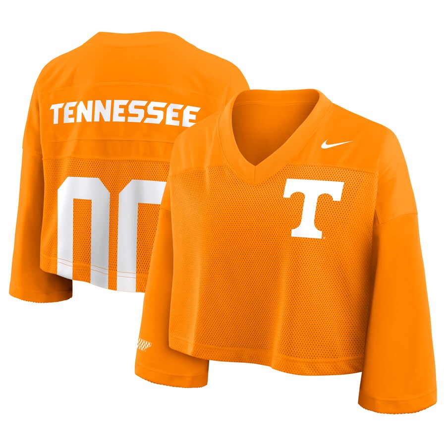 Women's Nike Tennessee Orange Tennessee Volunteers Cropped Mesh Fashion Jersey - ujerseystore