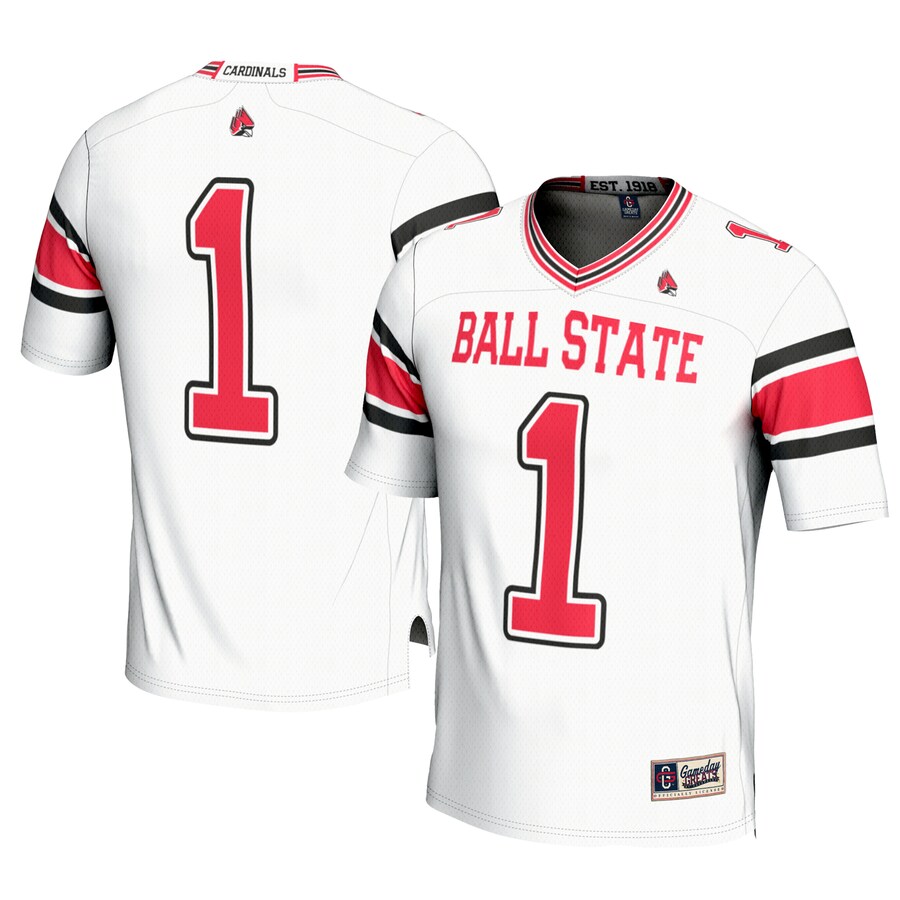 Youth GameDay Greats #1 White Ball State Cardinals Football Jersey - ujerseystore
