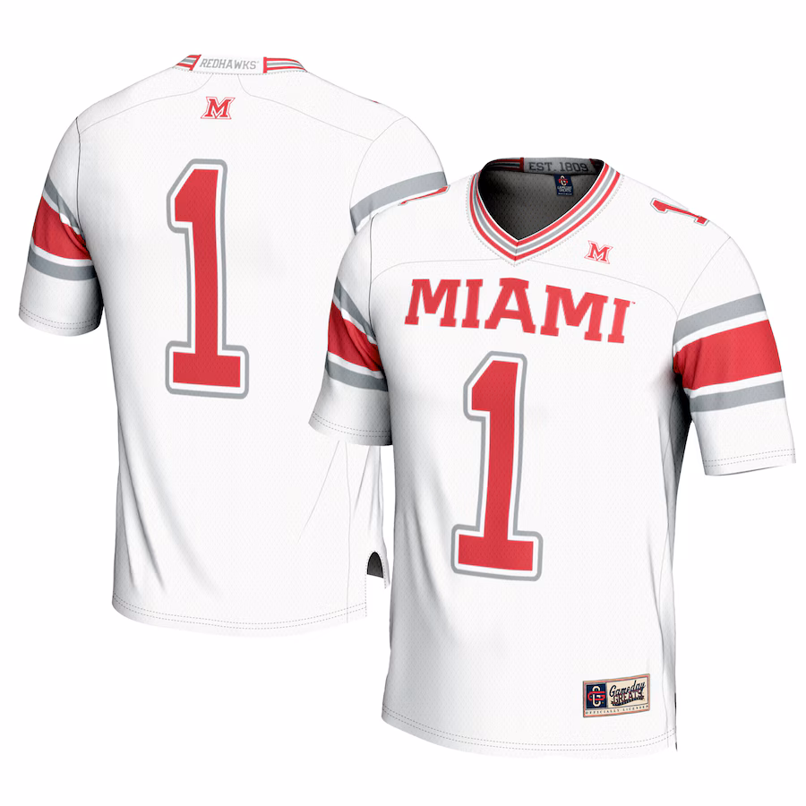 Men's GameDay Greats #1 White Miami University RedHawks Football Jersey - ujerseystore