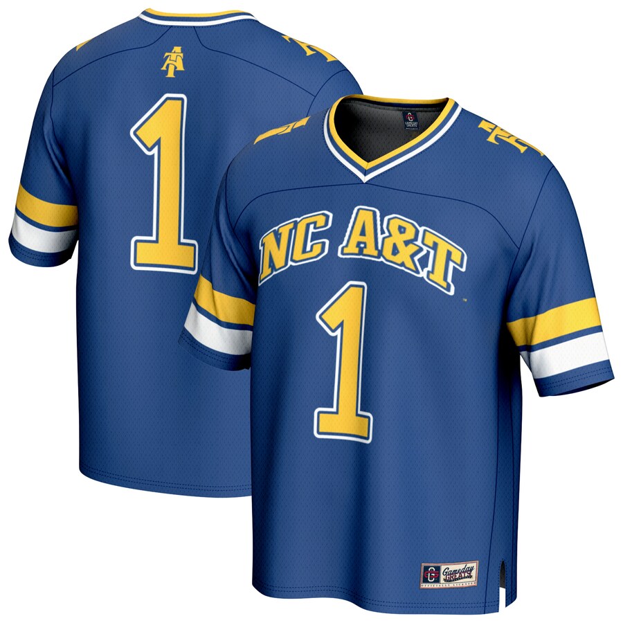 GameDay Greats #1 Navy North Carolina A&T Aggies Lightweight Collegiate Football Fashion Jersey - ujerseystore