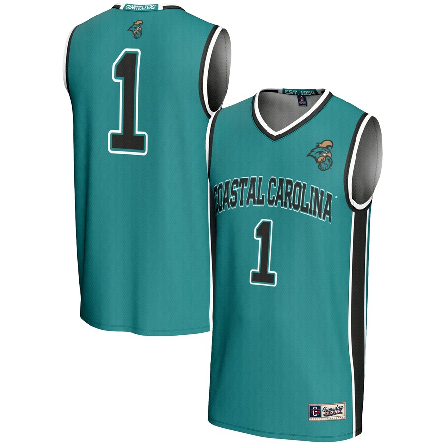 Youth GameDay Greats Light Blue #1 Coastal Carolina Chanticleers Lightweight Basketball Jersey - ujerseystore