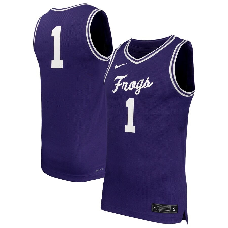 Men's Nike #1 Purple TCU Horned Frogs Replica Basketball Jersey - ujerseystore