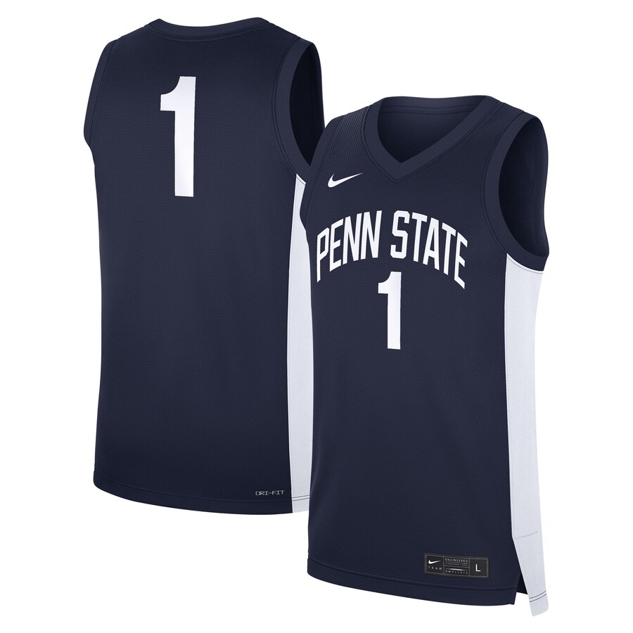 Men's Nike #1 Navy Penn State Nittany Lions Road Replica Jersey - ujerseystore