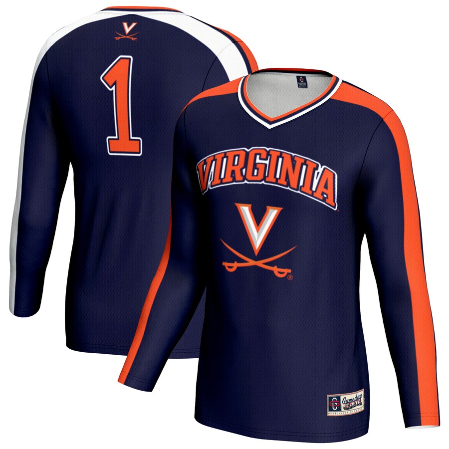 Unisex GameDay Greats Navy Virginia Cavaliers #1 Lightweight Volleyball Fashion Jersey - ujerseystore