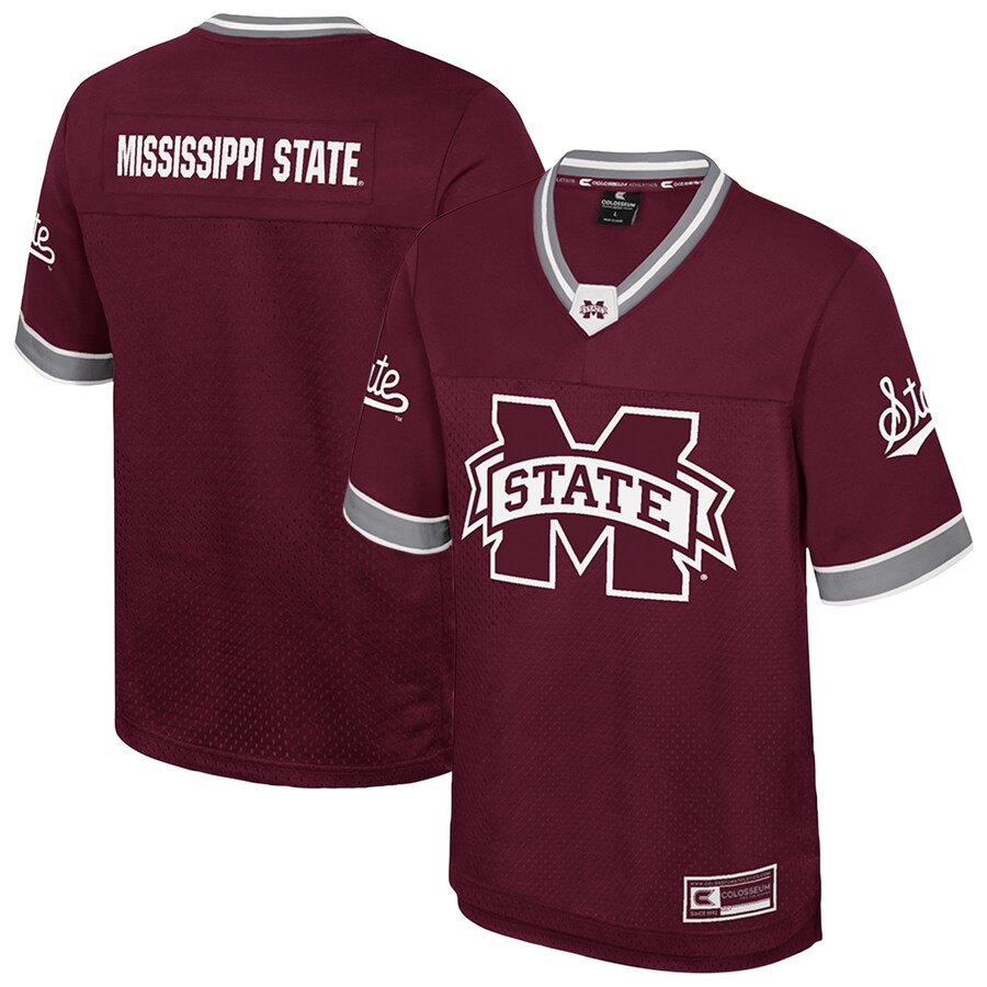 Men's Colosseum  Maroon Mississippi State Bulldogs Nothing But The Hits Football Jersey - ujerseystore