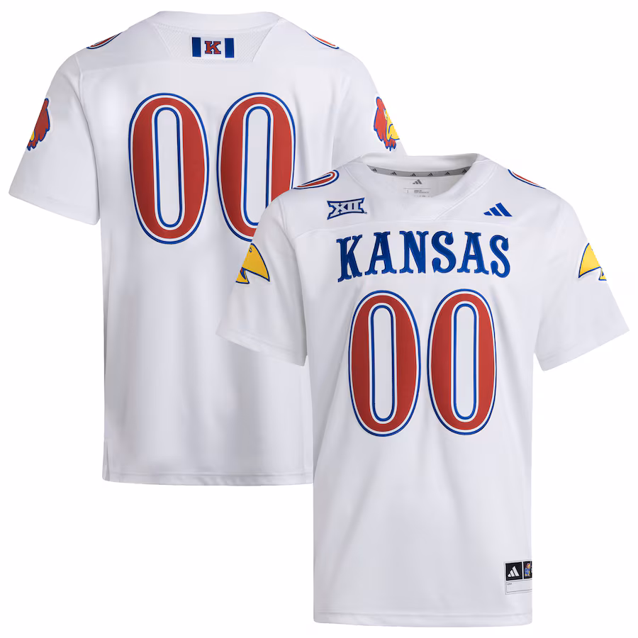 Men's adidas #00 White Kansas Jayhawks Premier Strategy Jersey - ujerseystore