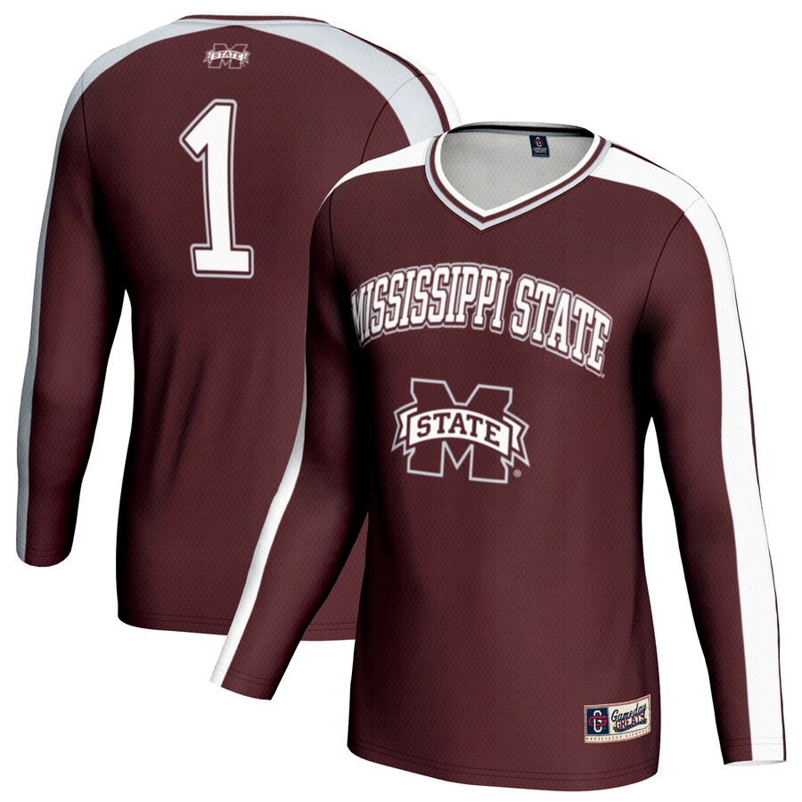 Youth GameDay Greats Maroon Mississippi State Bulldogs #1 Lightweight Volleyball Fashion Jersey - ujerseystore